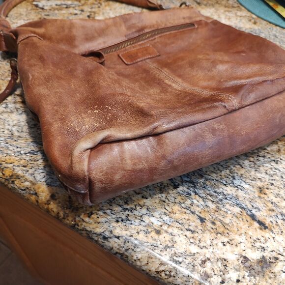 Bull And Hunt 0370 Heritage Distressed Brown Soft Leather Hobo Boho Shoulder Bag - Picture 7 of 16